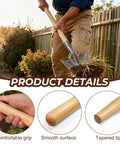 Man using 55 Inch Black Locust Shovel Handle Replacement Workhorse Hardwood Handle Built To Last For Shovel Rake Hoe Pitch Fork.