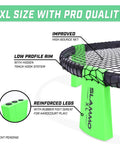 Slammo XL Extra Large Round Net Game For Beginners, featuring high bounce net, low profile rim, and reinforced legs for stability.