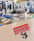 Rock Solid 14Mm Carbide Cutter Inserts 10 Pack Square 4 Sided Rotatable Blades For Woodworking Spiral Planer Head With M6 Screws on workspace.