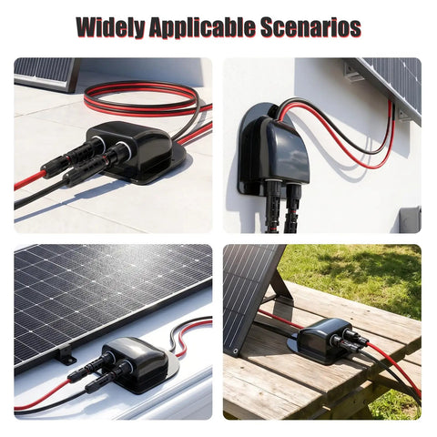 Solar Cable Entry Gland With 10ft 10AWG Extension Cable And MC-4 Connectors on RV, boat, van, and shed roofs