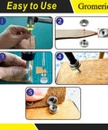 Heavy Duty Snap Fastener Kit With 50 Sets Of 200 Pieces 15mm Marine Grade Stainless Steel Canvas Snaps And 3 Setting Tools For Quick Installation On Boat Covers Tarps Fabric Or Outdoor DIY Repairs