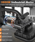 Powerhouse Four Head Concrete Grinder Set with 3800W motor and dust extraction shroud for heavy-duty industrial floor grinding.