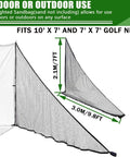 Two Pack 7ft Shank Net For Golf Hitting Nets Indoor Outdoor Use For Backyard Practice Durable Polyester Black Frame Safety Net