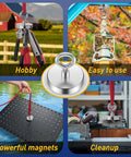 Round stainless steel lifting magnet with ring for retrieving metal items