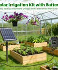 Solar Powered Drip Irrigation System With Digital Programmable Watering Kit, 2200mAh Battery, Battery Hybrid for 15 Potted Plants in garden