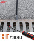Beefy 8 Inch Pry Bar with Ergonomic Non Slip Handle and Striking Cap, Carbon Steel Build, rust-resistant coating, compact tool for lifting and prying.