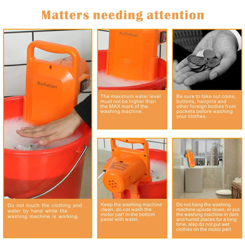 Portable Mini Washing Machine for Home and Dorm, Compact Semi Automatic Washer with safety instructions and features