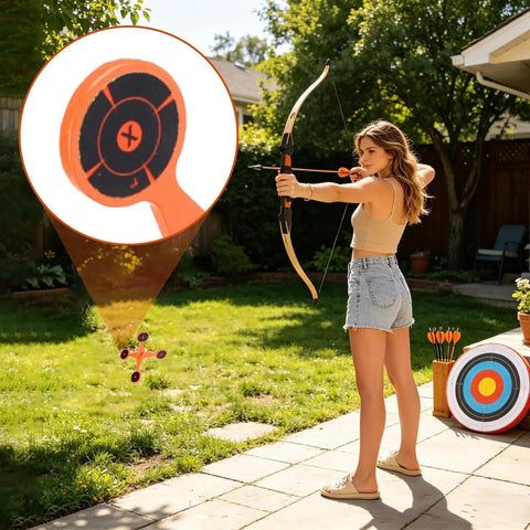Heavy Duty Spinning Target With Thickened Roller for indoor outdoor fun in backyard with 10 paper pellet sheets by target