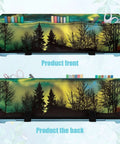 Front and back view of Northern Lights Motif Cutting Machine Cover With Pocket Carrying Case For DIY Cutting Maker And Die Cut Machines Dust Shield Portable Protective Hood Durable Flocked And Stretch Fabric On The Go Ready Crafting Accessory