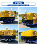 Turnkey Commercial Food Truck For High Volume Burger Stands And Mobile Catering Trailer shown in different angles by the water.