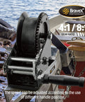 Beefy 3500 Lbs Heavy Duty Boat Winch With Hook Two Way Ratchet Crank Steel Cable Winch for SUV ATV Trailers Ergonomic 10 Inch Handle