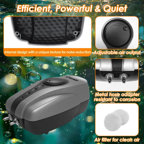 All In One Pond Aerator Kit With Check Valves Air Stones And Airline Tubing For Outdoor Ponds Up To 1000 Gallons Pump Design