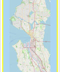 Seattle 18x24 Laminated Map Poster With Neighborhoods, Streets, Highways And Parks, Bright Colors And Vivid Imagery