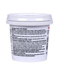 Rear view of Petroleum Based Paste Flux For Copper Piping, Lead Free Solder Paste, 8 Oz, Cleans And Fluxes In One Step jar with instructions.