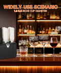 Commercial Glass Polisher And Bar Washer Delivers Crisp Spotless Shine With Smart Warm Air Blast Paired With Food Safe Bristles Handling Three Hundred Thirty Glasses Hourly A Total Hustle Saver For Busy Bars showing whiskey, highball, cocktail, wine, and champagne glasses.