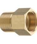 Universal M22 Pressure Washer Coupler Adapter 15mm Male to 14mm Female, 4500 PSI brass fitting shown from side view