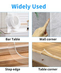 Straight Up Protection Ninja Soft Clear Edge Corner Protectors Baby Proofing Strips on bar table and wall corners.