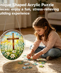 Child assembling Sun Acrylic Catcher Puzzle Kit For Doors Garden And Window Hanging 83 Piece 2D DIY Crystal Puzzle