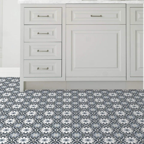 Sevilla Multicolor Peel And Stick Floor Tiles Easy Install No Grout Needed Water Resistant Virgin Vinyl With Textured Low Lustre Finish