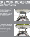 Analog Mechanical Kitchen Scale With Bowl Battery Free And Up To 11 Pounds Measuring In Grams And Ounces For Baking And Cooking
