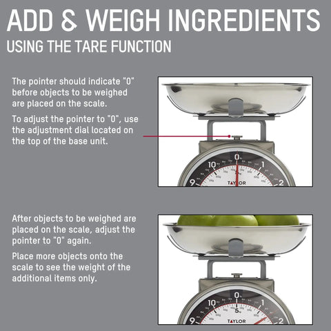 Analog Mechanical Kitchen Scale With Bowl Battery Free And Up To 11 Pounds Measuring In Grams And Ounces For Baking And Cooking