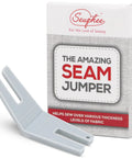 Bulky Fabric Hump Jumper Sewing Tool For Buttons And Denim Hemming Keeps Stitches On Point With Adjustable One Eighth Inch Height shown with box