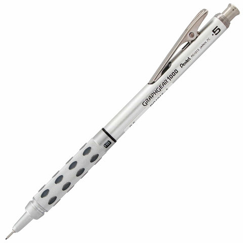 GraphGear 1000 Mechanical Drafting Pencil 0.5mm Pro Grade Workhorse With Lead Hardness Indicator and Metal Grip shown close-up
