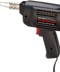 8-Piece Dual Heat Soldering Gun Kit With 230/150 Watt Output handheld soldering gun close-up, black with red trigger.