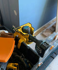 Grab And Go Drill Dock Organizer For Cordless Drills And Drivers With Universal Fit, Fixed Mount Or Side Clip in use on job site