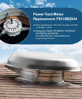 Attic Power Vent Motor Replacement Kit For Lomanco Lomancool 2000 And 1800 Series, metal motor and housing on rooftop.