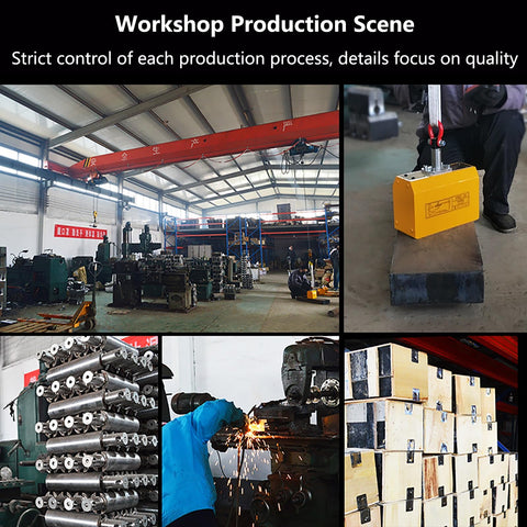 Workshop setting showcasing Heavy Duty Permanent Lift Magnet For Steel Plates And Rounds 4400 Lb Capacity in use.