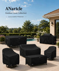 Beefy All Weather Swivel Patio Chair Covers 2 Pack Waterproof Outdoor Furniture Covers For Rain Snow And Sun Protection, Fits 30 W X 34 D X 38.5 H Inch Swivel Chairs, Black on patio