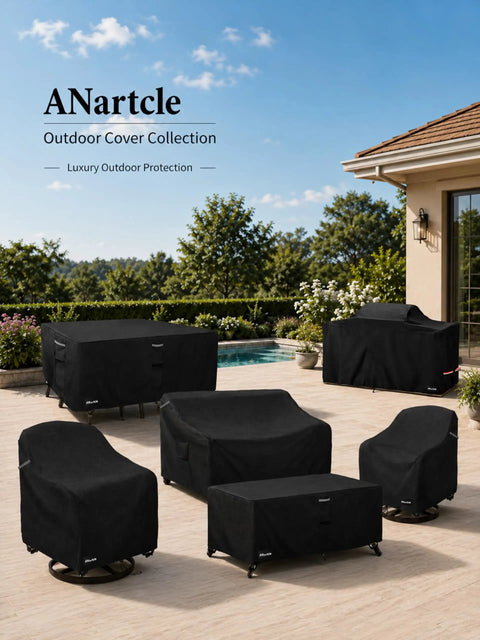 Beefy All Weather Swivel Patio Chair Covers 2 Pack Waterproof Outdoor Furniture Covers For Rain Snow And Sun Protection, Fits 30 W X 34 D X 38.5 H Inch Swivel Chairs, Black on patio
