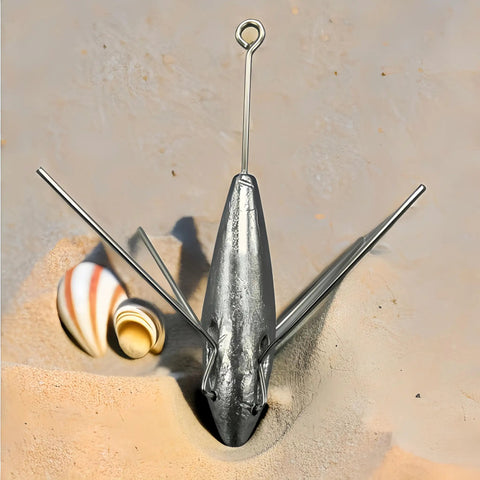 3 Piece Sputnik Lead Fishing Sinkers Set 1oz for Surf Casting Saltwater Ocean Beach Catfish Dropshot Long Tail Weights