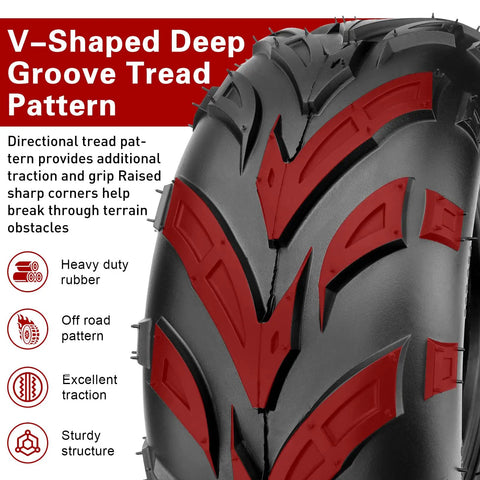 145/70-6 Mini Bike Tires Tubeless Replacement with deep groove V tread pattern close-up