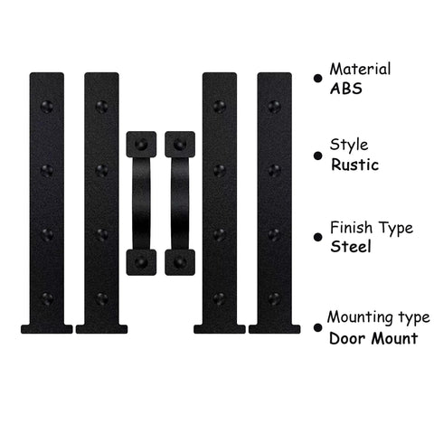 Magnetic Decorative Garage Door Accents Kit With Faux Hinges And Handles Black Finish Easy Install For Steel Doors Includes Four Hinges And Two Handles Upgrades Curb Appeal With Dope Rustic Modern Look shown with material and style info