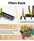 Wall Mounted Tool Rack Set 4 Pack Handy Screwdriver Organizer, Pliers Holder And Hammer Rack With Metal Hardware Tray.