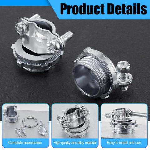 Bulk 50 Pack Three Quarter Inch Cable Connectors Clamp Type Conduit Clamp For Electrical Wires Heavy Duty Zinc Alloy Corrosion Resistant