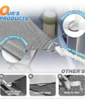 12 Foot By 14 Foot Sun Shade Sail Rectangle Outdoor Canopy UV Block Sunshade showing double sewing, webbing, and included rope