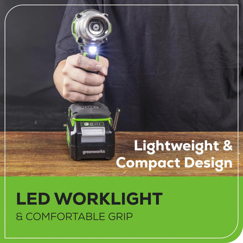 Person holding 24V Brushless Half Inch Cordless Impact Wrench With 3 Speed Selector And LED Light Delivers 300 Ft Lbs Torque