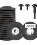 2 Inch Die Grinder Wheel Set, Fifteen Piece T27 Aluminum Oxide Grinding Discs with mandrels and shank displayed