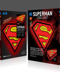 Packaging of Superman Table Lamp And Night Light With Luminescent Halo, 3D S Shield Crest Wall Light Mountable
