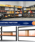 71 Inch Wide Monster Grade Heavy Duty Garage Storage Shelves With 5000 Lbs Capacity, 4 Adjustable Steel Shelves, Utility Rack For Basement, Warehouse, And Industrial Uses, Rugged Metal Organization Unit, adjustable steel shelving in garage