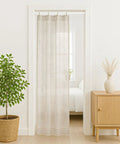 Adjustable Tension Curtain Rod Set 26 To 48 Inches 6 Pack Tool Free Install Easy Twist White Strong Secure Rods displayed in doorway