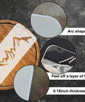 Super Slick Mountain Range Router Template Hella Thick Clear Acrylic Charcuterie Stencil on cutting board with arc shape