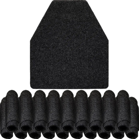 20 Pack Non Slip Urinal Mats For Men With High Absorbency And Waterproof Backing For Commercial Restrooms Black displayed in a stack