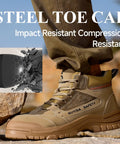 Men's Steel Toe Boots For Work Puncture Resistant With Kevlar Midsole Lightweight Safety Shoes For Construction Warehouse Factory Brown Size 9.5 Built Tough For All Day Comfort And Impact Protection
