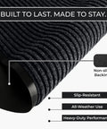 Heavy Duty Garage Floor Mat 3x5 Feet Charcoal With Non Slip Rubber Backing For High Traffic Areas Entryways And Workshops