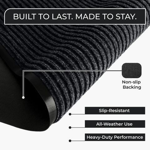 Heavy Duty Garage Floor Mat 3x5 Feet Charcoal With Non Slip Rubber Backing For High Traffic Areas Entryways And Workshops