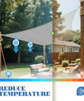 12x14 HDPE Sun Shade Sail Rectangle For Outdoor Patio And Pergola UV Resistant Blocks 95 Percent Of Sun Rays